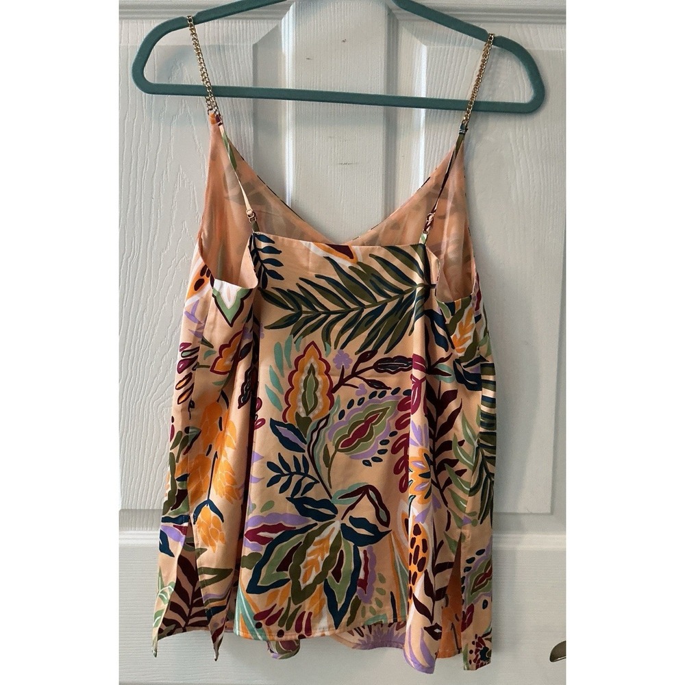 Cupcakes & Cashmere M Tropical Cami Chain Strap Flowy Resort Tank Top - Picture 3 of 7